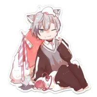 糺音イオ - Acrylic Key Chain - Key Chain - VTuber Size-100 x 100 (mm)