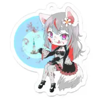 Волкова Apricot Ch. 御狼あんず - Acrylic Key Chain - Key Chain - VTuber Size-50 x 50 (mm)