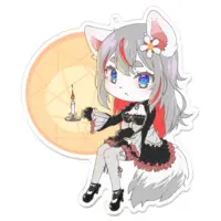Волкова Apricot Ch. 御狼あんず - Acrylic Key Chain - Key Chain - VTuber Size-100 x 100 (mm)