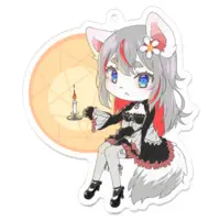 Волкова Apricot Ch. 御狼あんず - Acrylic Key Chain - Key Chain - VTuber Size-70 x 70 (mm)