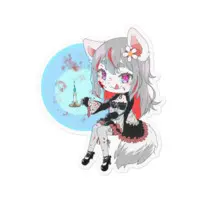 Волкова Apricot Ch. 御狼あんず - Stickers - VTuber Size-100 x 100 (mm)