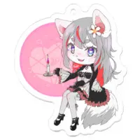 Волкова Apricot Ch. 御狼あんず - Acrylic Key Chain - Key Chain - VTuber Size-50 x 50 (mm)