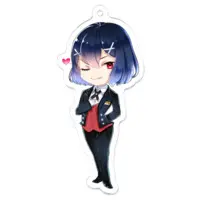 Akikaze Crow - Acrylic Key Chain - Key Chain - VTuber Size-70 x 70 (mm)