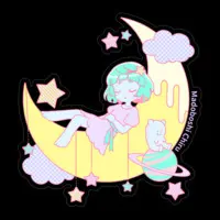 惑星ちる - Stickers - VTuber Size-100 x 100 (mm)