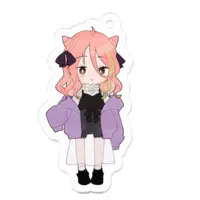 もち麦梅子 - Acrylic Key Chain - Key Chain - VTuber Size-50 x 50 (mm)