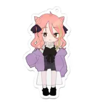 もち麦梅子 - Acrylic Key Chain - Key Chain - VTuber Size-70 x 70 (mm)