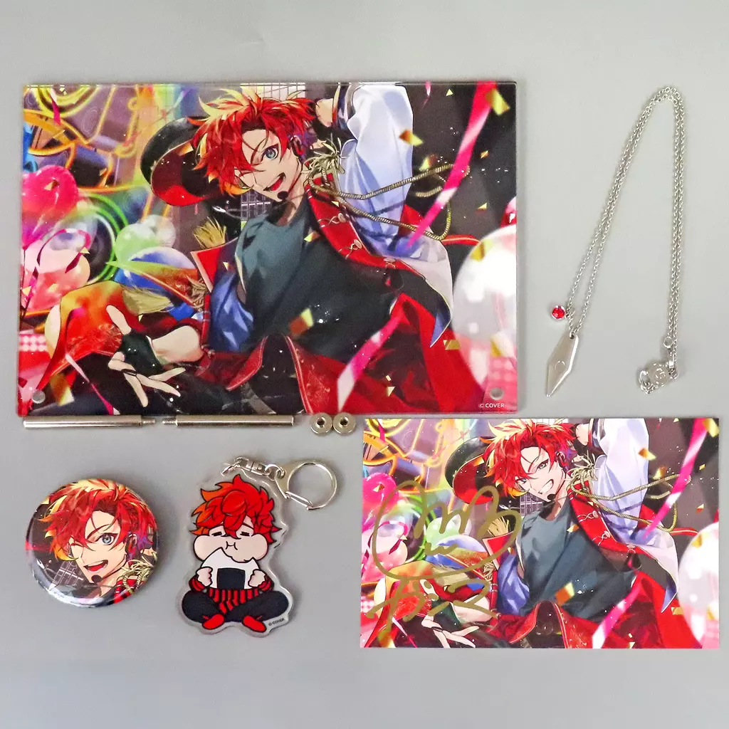 Hizaki Gamma - Acrylic Key Chain - Necklace - Key Chain - Badge - Acrylic Art Plate - Birthday Merch Complete Set - Postcard - Hand-signed - HOLOSTARS