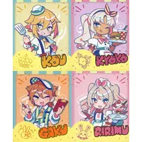 Nijisanji - Nijisanji 2434DINER - Character Card - Makaino Ririmu & Fushimi Gaku & Todoroki Kyoko & Uzuki Kou