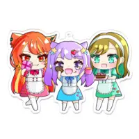 VTuber - Key Chain - Acrylic Key Chain - Futaboshi Kazuha & Amainu Moka & Yumeno Neru Size-100 x 100 (mm)
