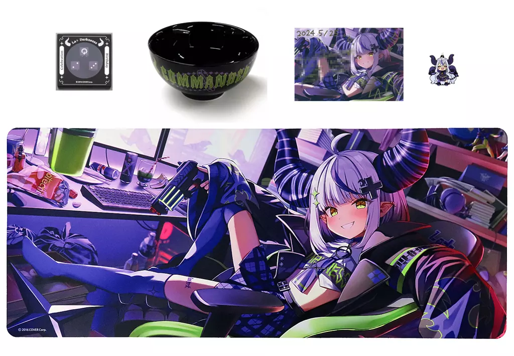 La+ Darknesss - Key Chain - Bowl - Birthday Merch Complete Set - Postcard - Desk Mat - hololive