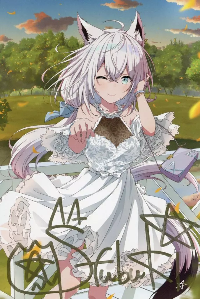 Shirakami Fubuki - Hand-signed - Postcard - hololive