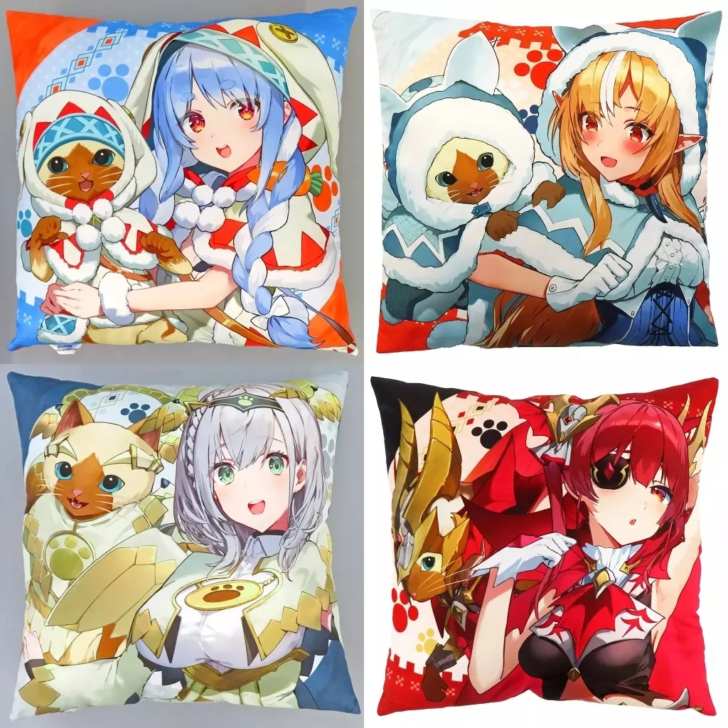 hololive - Monster Hunter x Hololive - Cushion - Houshou Marine & Shirogane Noel & Shiranui Flare & Usada Pekora