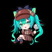 Nekoboshi Mint - Stickers - VTuber Size-100 x 100 (mm)