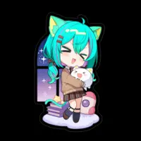 Nekoboshi Mint - Stickers - VTuber Size-100 x 100 (mm)