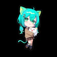 Nekoboshi Mint - Stickers - VTuber Size-100 x 100 (mm)