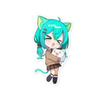 Nekoboshi Mint - Stickers - VTuber Size-100 x 100 (mm)