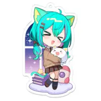 Nekoboshi Mint - Acrylic Key Chain - Key Chain - VTuber Size-70 x 70 (mm)