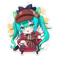 Nekoboshi Mint - Acrylic Key Chain - Key Chain - VTuber Size-100 x 100 (mm)