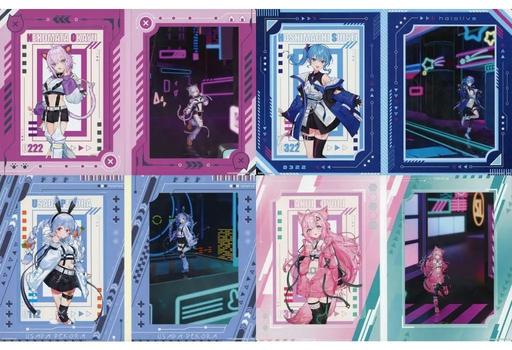 hololive - Ichiban Kuji hololive -Cyberpunk Style- - Ichiban Kuji - Postcard - Hakui Koyori & Usada Pekora & Hoshimachi Suisei & Nekomata Okayu