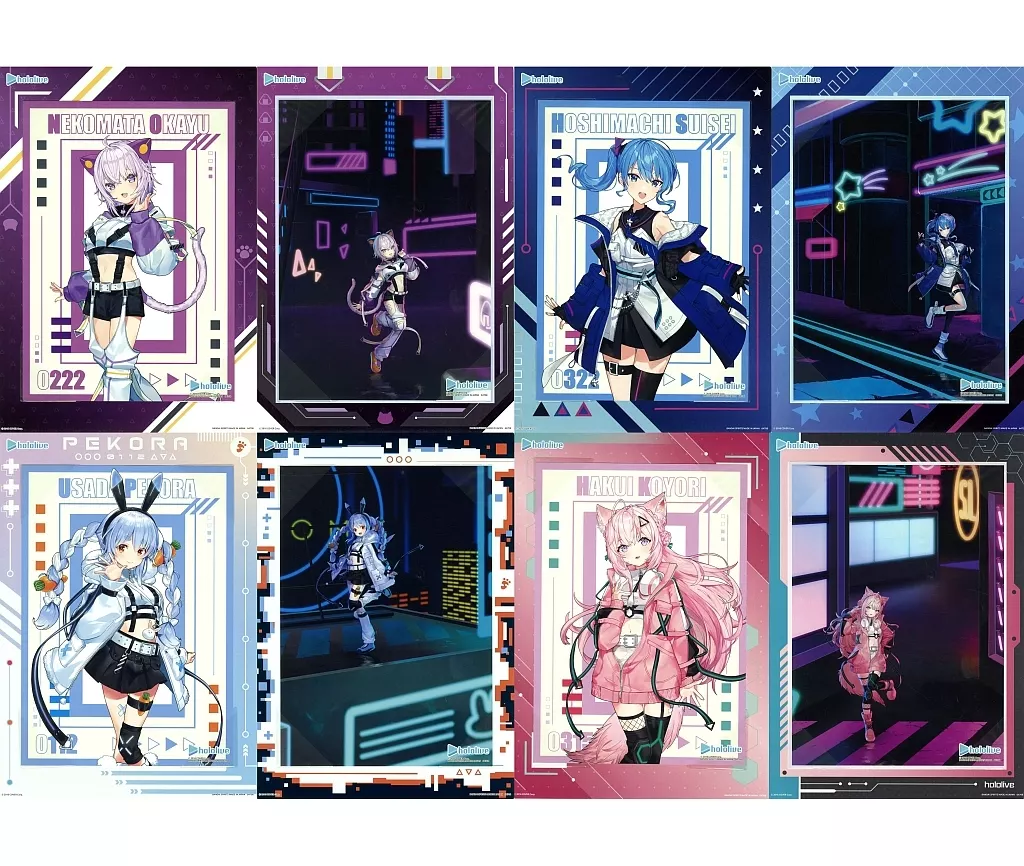 hololive - Ichiban Kuji - Ichiban Kuji hololive -Cyberpunk Style- - Illustration Board - Hoshimachi Suisei & Hakui Koyori & Usada Pekora & Nekomata Okayu