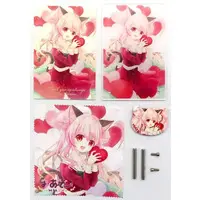 Miazo - Acrylic Art Plate - Glasses Cleaner - Postcard - Badge - Birthday Merch Complete Set - VTuber