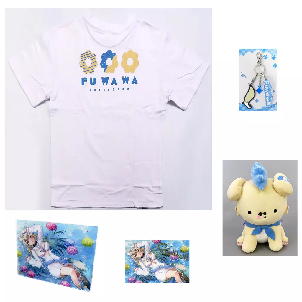 Fuwawa Abyssgard - Clothes - Birthday Merch Complete Set - Acrylic Art Plate - Postcard - T-shirts - Key Chain - Plush - hololive English