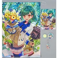 Kitakoji Hisui - Birthday Merch Complete Set - Acrylic Art Plate - Tapestry - Acrylic Key Chain - Badge - Key Chain - Nijisanji