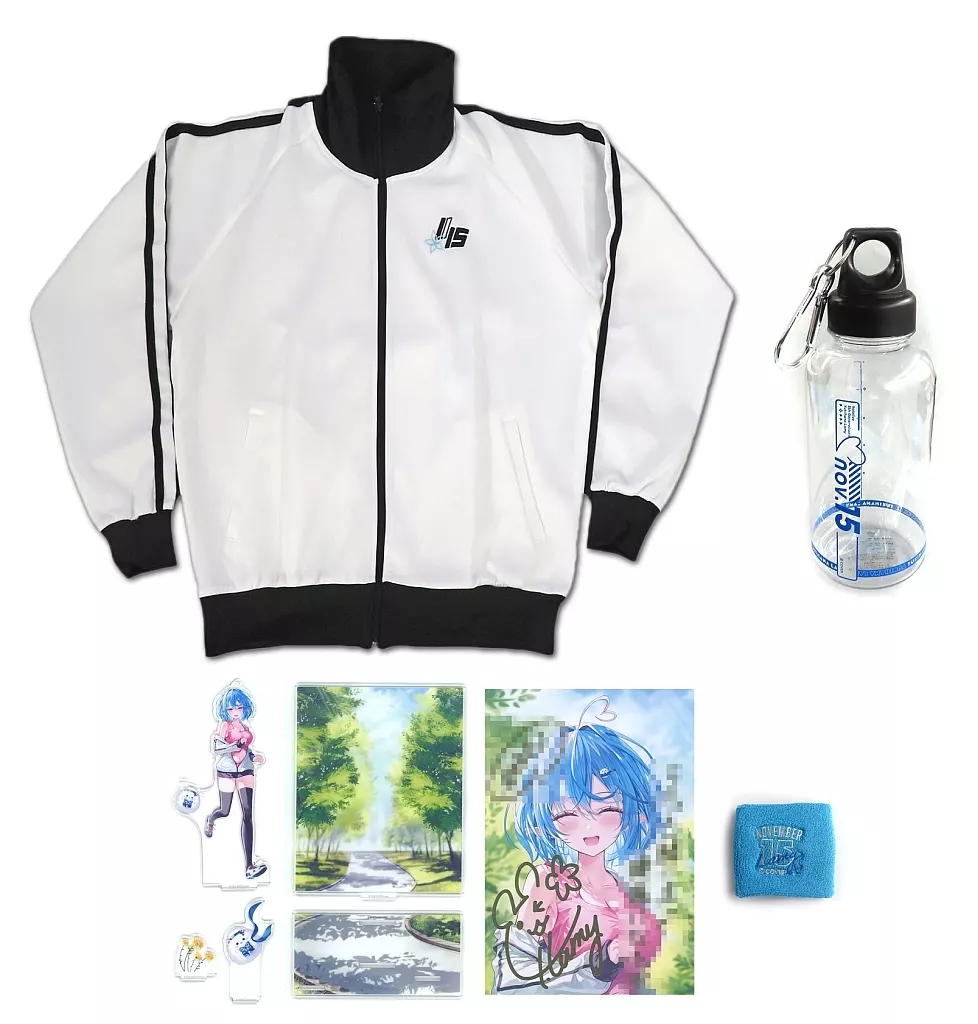 Yukihana Lamy - Clothes - Drink Bottle - Birthday Merch Complete Set - Acrylic Diorama Stand - Acrylic stand - Wristband - Postcard - hololive