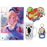 Aki Rosenthal - Tableware - Acrylic Art Plate - Bottle Opener - Birthday Merch Complete Set - Tumbler, Glass - Coaster - hololive