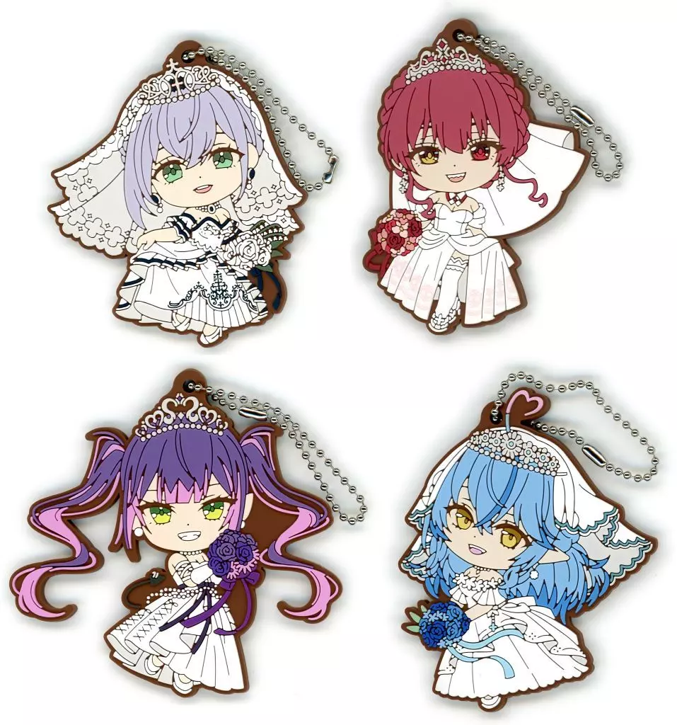 hololive - Ichiban Kuji - Key Chain - Kyun-Chara - Ichiban Kuji -Wedding Dress Style- - Houshou Marine & Shirogane Noel & Yukihana Lamy & Tokoyami Towa
