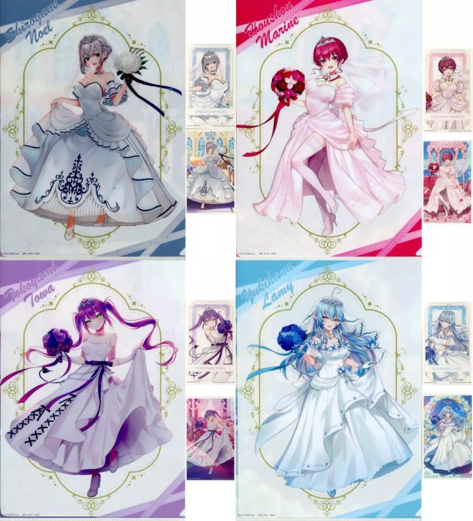 hololive - Stickers - Stationery - Plastic Folder - Ichiban Kuji - Ichiban Kuji -Wedding Dress Style- - Houshou Marine & Shirogane Noel & Yukihana Lamy & Tokoyami Towa