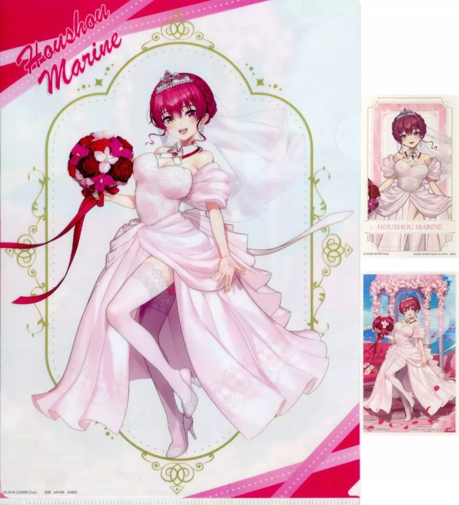 Houshou Marine - Stickers - Stationery - Ichiban Kuji -Wedding Dress Style- - Plastic Folder - Ichiban Kuji - hololive