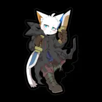 Tabineko Shiro - Stickers - VTuber Size-100 x 100 (mm)