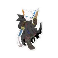 Tabineko Shiro - Stickers - VTuber Size-100 x 100 (mm)