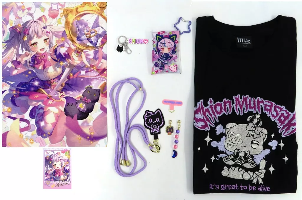 Murasaki Shion - Clothes - T-shirts - Smartphone Accessory - Case - Canvas Board - Birthday Merch Complete Set - Character Card - hololive