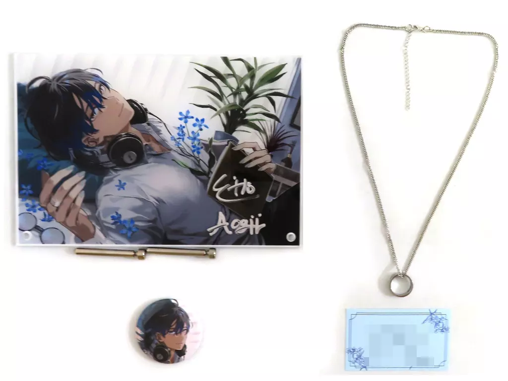 Aogiri Eito - Accessory - Hand-signed - Acrylic Art Plate - Birthday Merch Complete Set - Ring - Badge - Necklace - Neo-Porte