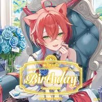 Shishido Akari - Birthday Merch Complete Set - Character Card - Key Chain - Acrylic Art Plate - Badge - Tapestry - Acrylic Key Chain - Nijisanji