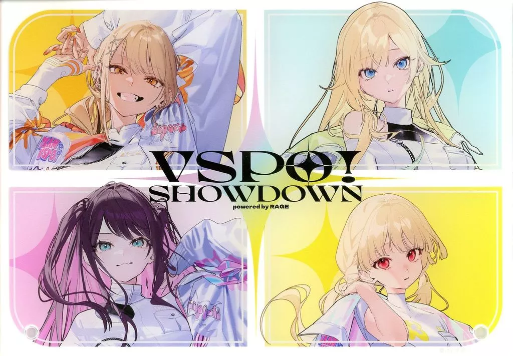 VSPO! - Acrylic Art Plate - Aizawa Ema & Kaminari Qpi & Kogara Toto & Kaga Nazuna