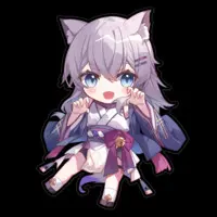 Kasyou Waon - Stickers - VTuber Size-160 x 160 (mm)