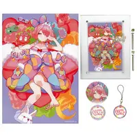 Azuchi Momo - Key Chain - Badge - Acrylic Art Plate - Canvas Board - Birthday Merch Complete Set - Nijisanji