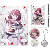 Asahina Akane - Key Chain - Badge - Acrylic Art Plate - Canvas Board - Birthday Merch Complete Set - Nijisanji
