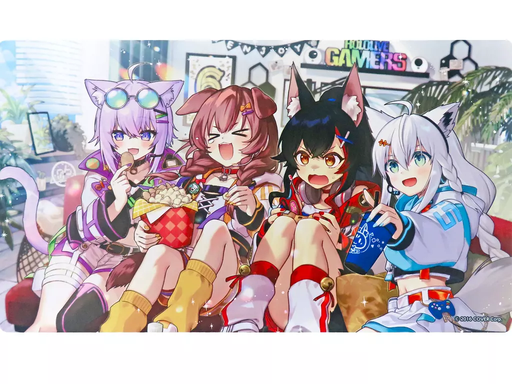 hololive - Trading Card Supplies - Desk Mat - Inugami Korone & Ookami Mio & Nekomata Okayu & Shirakami Fubuki