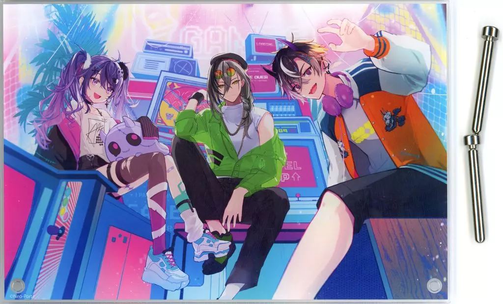 Neo-Porte - Acrylic Art Plate - Acrylic stand - Onigaya Ten & Hiura Kuro & Amane Amu