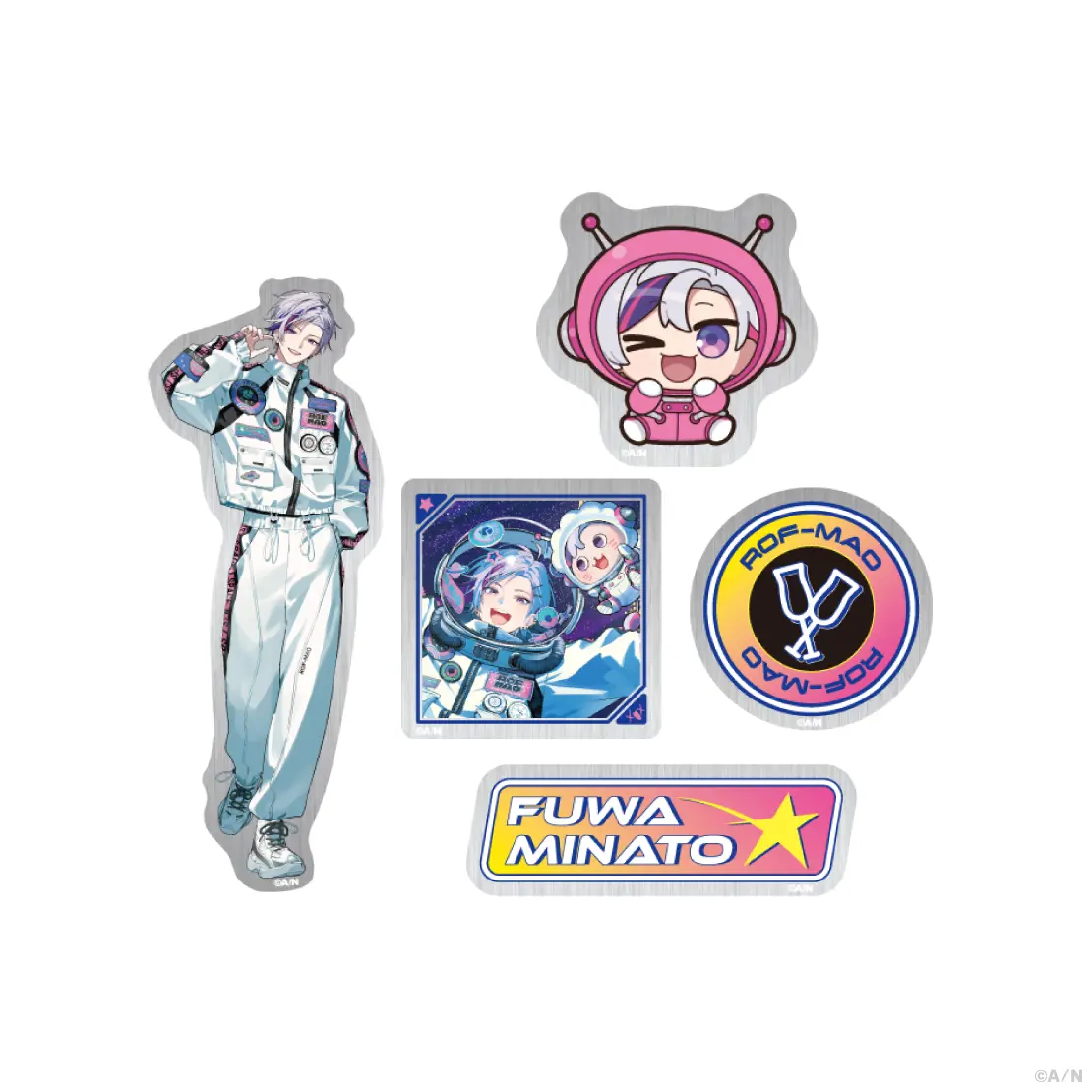 Fuwa Minato - ROF-MAO UCHU PARTY! - 4th Anniv. - - Stickers - ROF-MAO