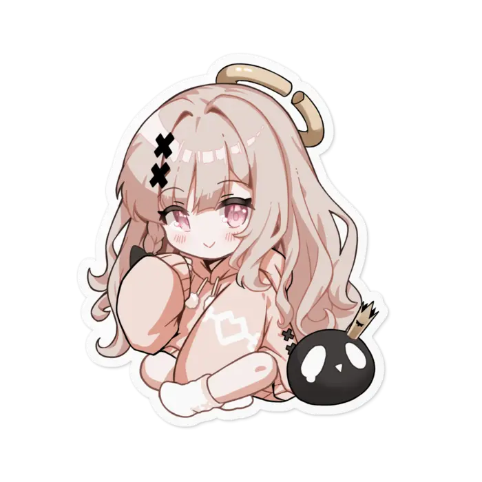 Tokusari Kukuri - Stickers - VTuber Size-100 x 100 (mm)
