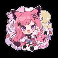 Mashu Gureco - Stickers - VTuber Size-100 x 100 (mm)