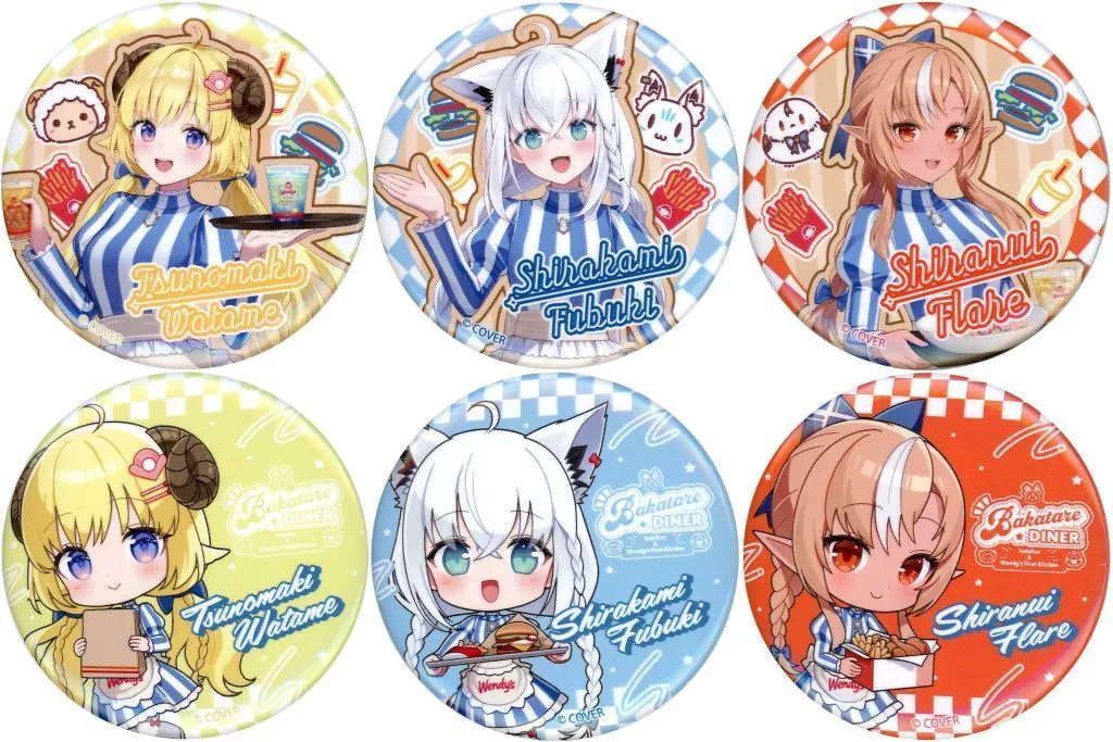 hololive - Badge - Shiranui Flare & Shirakami Fubuki & Tsunomaki Watame