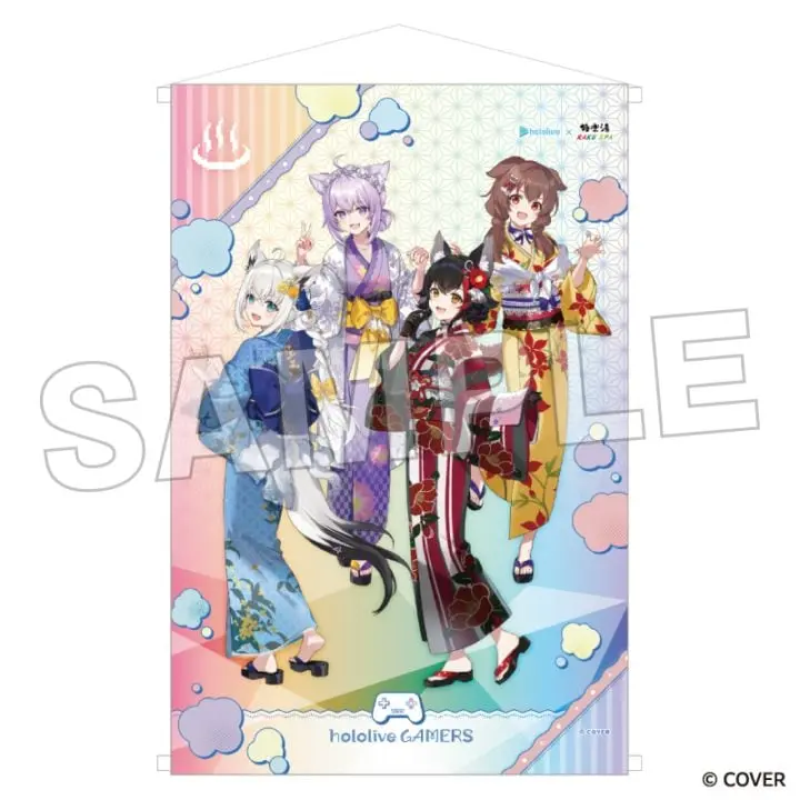 hololive - Tapestry - Hololive x Raku Spa 8 - Shirakami Fubuki & Ookami Mio & Nekomata Okayu & Inugami Korone