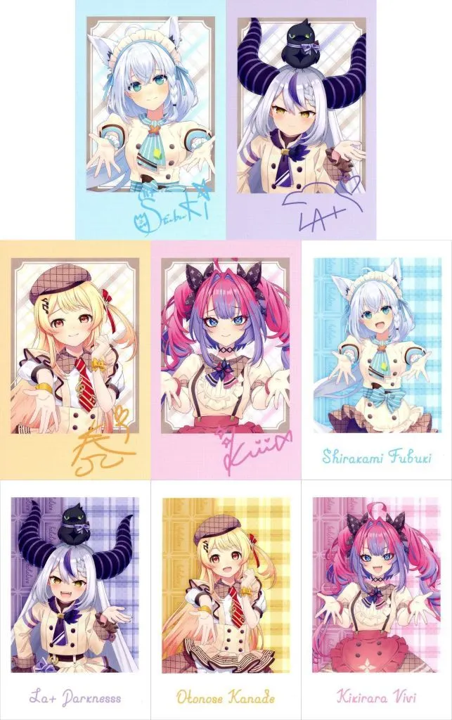 hololive - Character Card - Kikirara Vivi & Otonose Kanade & La+ Darknesss & Shirakami Fubuki