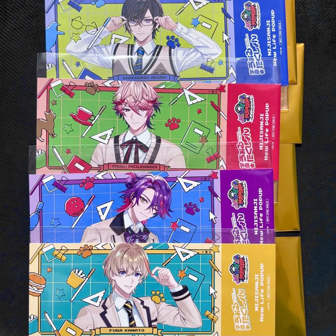 Nijisanji - Character Card - Fura Kanato & Watarai Hibari & Seraph Dazzlegarden & Shikinagi Akira